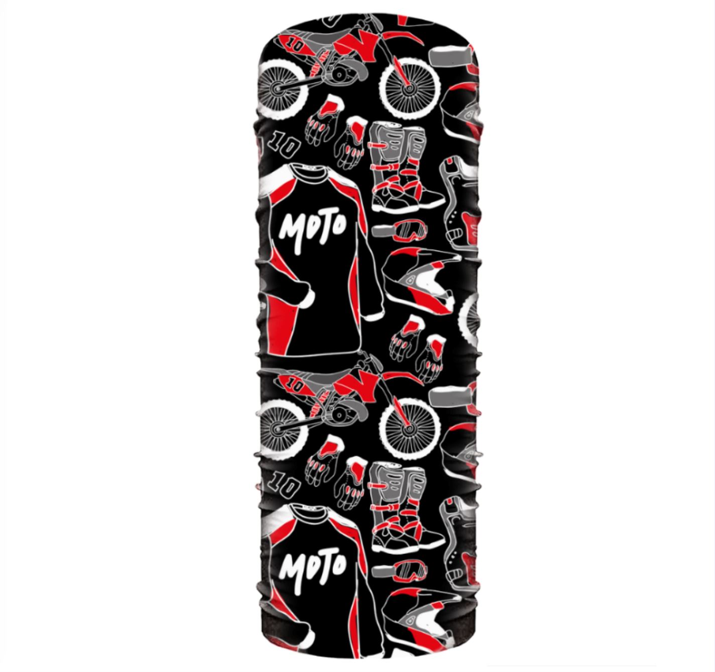 Microfibra Moto Negro Rojo Pescuezo Microfibra Pescuezo